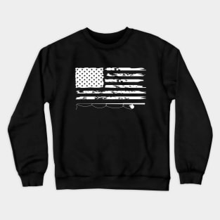 American Flag And Fishing Rod Crewneck Sweatshirt